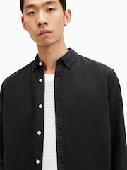 AllSaints Black Laguna Longsleeve Shirt - Image 5 of 8