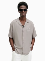 Allsaints Grey Tierra Short Sleeve Shirt - Image 1 of 6