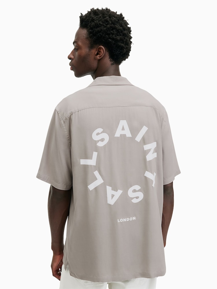 Allsaints Grey Tierra Short Sleeve Shirt - Image 2 of 6