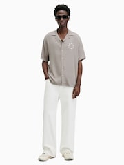 Allsaints Grey Tierra Short Sleeve Shirt - Image 3 of 6