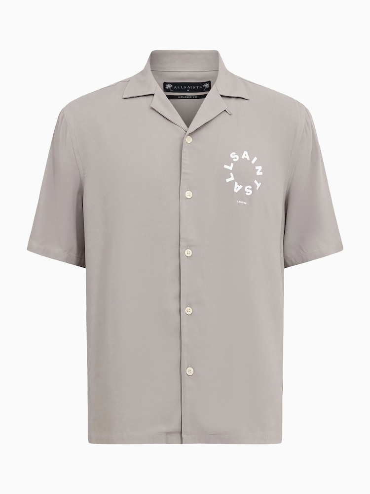 Allsaints Grey Tierra Short Sleeve Shirt - Image 6 of 6