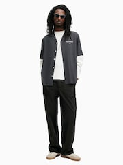 AllSaints Blue Underground Short Sleeve Shirt - Image 3 of 9