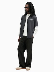 AllSaints Blue Underground Short Sleeve Shirt - Image 5 of 9