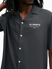 AllSaints Blue Underground Short Sleeve Shirt - Image 6 of 9