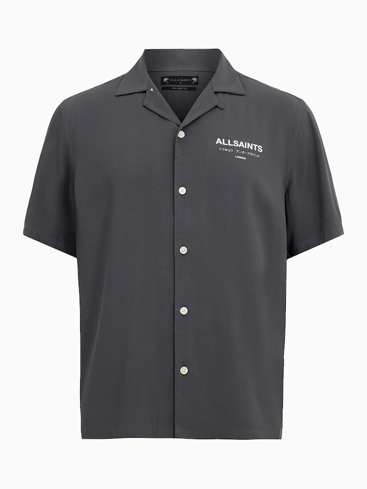 AllSaints Blue Underground Short Sleeve Shirt - Image 9 of 9 AllSaints Blue Underground Short Sleeve Shirt - Image 9 of 9