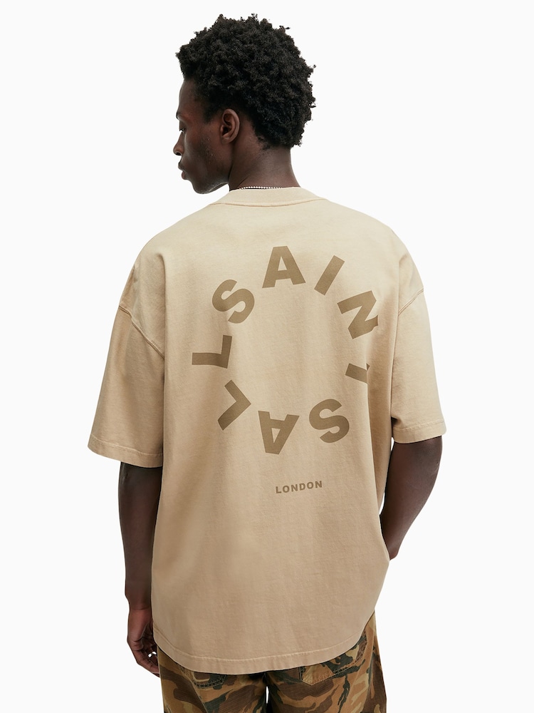 AllSaints Brown Tierra Short Sleeve Crew T-Shirt - Image 2 of 6
