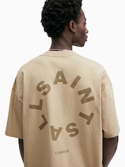 AllSaints Brown Tierra Short Sleeve Crew T-Shirt - Image 5 of 6