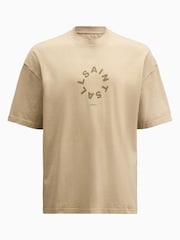 AllSaints Brown Tierra Short Sleeve Crew T-Shirt - Image 6 of 6