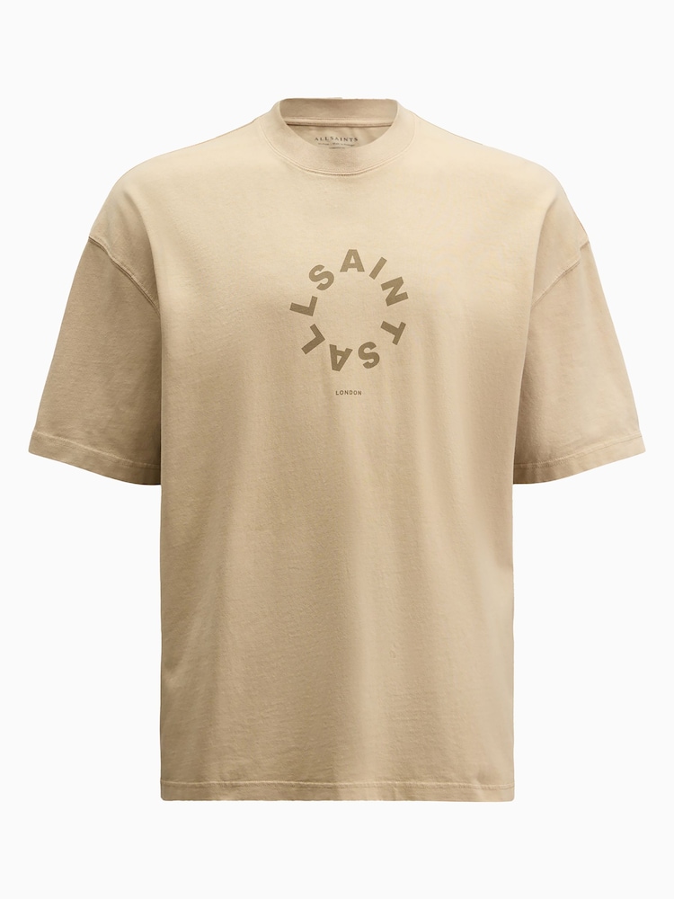 AllSaints Brown Tierra Short Sleeve Crew T-Shirt - Image 6 of 6
