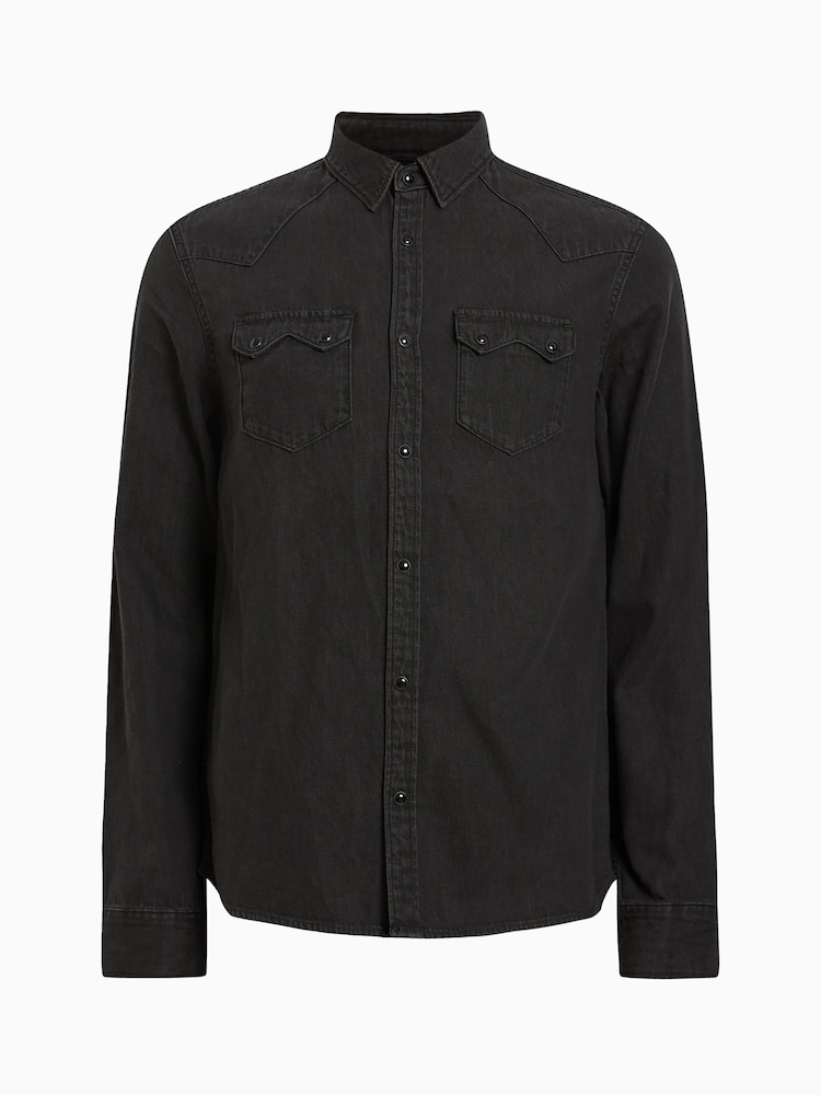 AllSaints Black Rock Shirt - Image 8 of 8