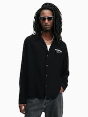 AllSaints Black Underground Long Sleeve Shirt - Image 1 of 8