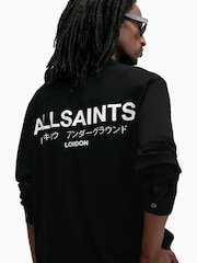 AllSaints Black Underground Long Sleeve Shirt - Image 2 of 8