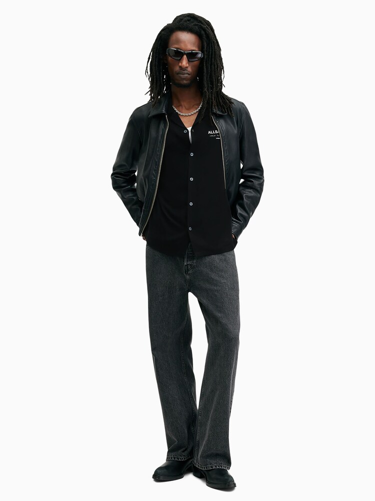 AllSaints Black Underground Long Sleeve Shirt - Image 3 of 8