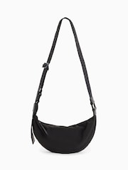 AllSaints Black Half Moon Rec Cross-Body Bag - Image 1 of 7