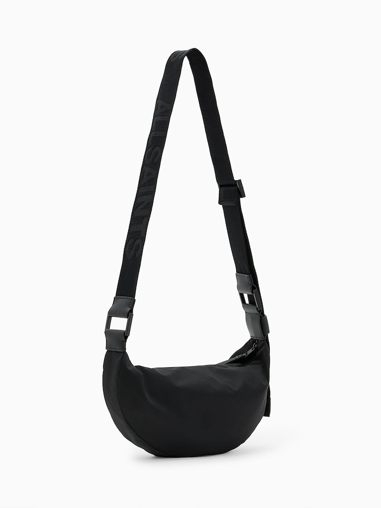 AllSaints Black Half Moon Rec Cross-Body Bag - Image 2 of 7 AllSaints Black Half Moon Rec Cross-Body Bag - Image 2 of 7