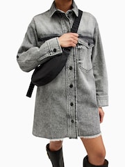 AllSaints Black Half Moon Rec Cross-Body Bag - Image 7 of 7