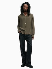 AllSaints Brown Venice Long Sleeve Shirt - Image 3 of 5