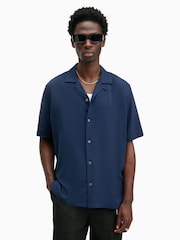 AllSaints Blue Venice Short Sleeve Shirt - Image 1 of 5