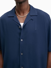 AllSaints Blue Venice Short Sleeve Shirt - Image 2 of 5