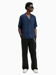 AllSaints Blue Venice Short Sleeve Shirt - Image 3 of 5