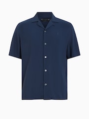 AllSaints Blue Venice Short Sleeve Shirt - Image 5 of 5