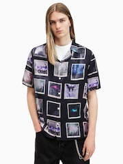 AllSaints Black Fotos Shortsleeve Shirt - Image 1 of 6