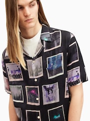 AllSaints Black Fotos Shortsleeve Shirt - Image 2 of 6
