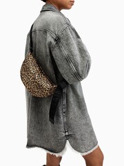 AllSaints Brown Half Moon Rec Cross-Body Bag - Image 2 of 6