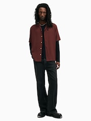 AllSaints Red Venice Short Sleeve Shirt - Image 3 of 7