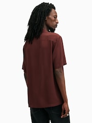 AllSaints Red Venice Short Sleeve Shirt - Image 6 of 7