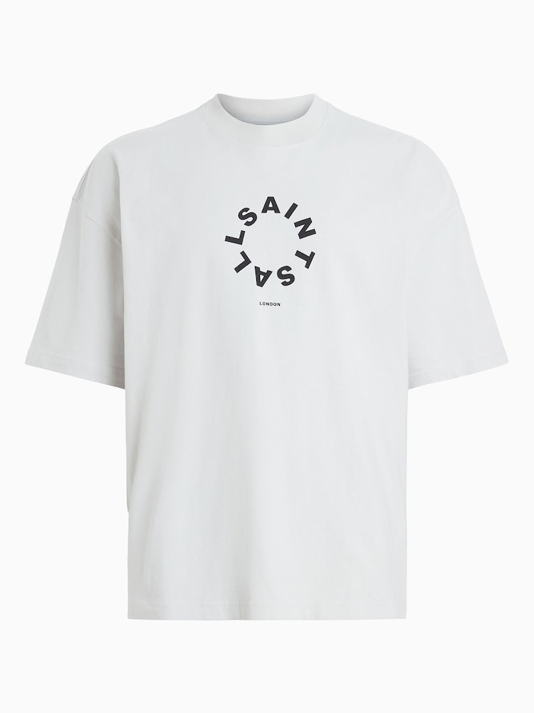 AllSaints Grey Tierra Short Sleeve Crew T-Shirt - Image 5 of 5