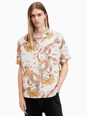 AllSaints White Dragon Short Sleeve Shirt - Image 1 of 7