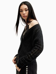 AllSaints Black Vivian Cardigan - Image 4 of 7