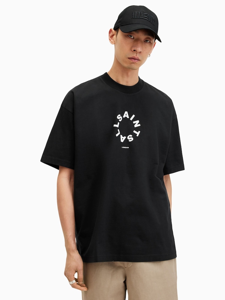 AllSaints Black Tierra Short Sleeve Crew T-Shirt - Image 1 of 5