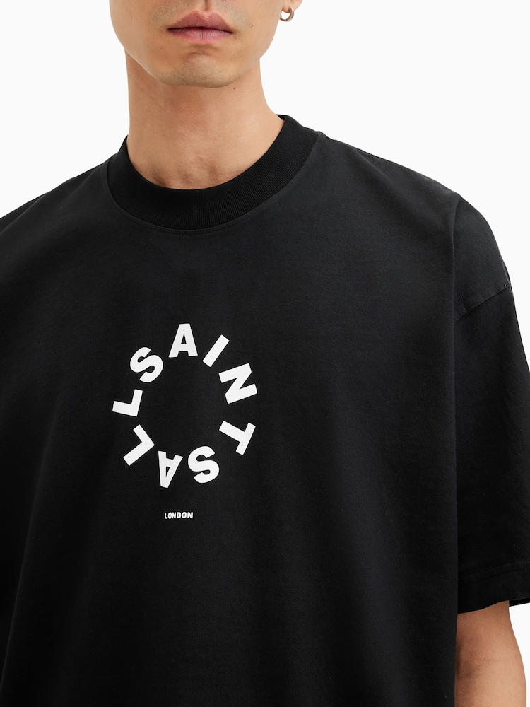 AllSaints Black Tierra Short Sleeve Crew T-Shirt - Image 3 of 5