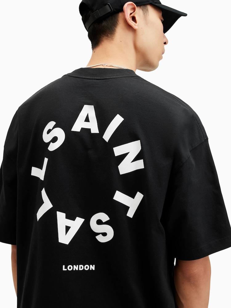 AllSaints Black Tierra Short Sleeve Crew T-Shirt - Image 4 of 5