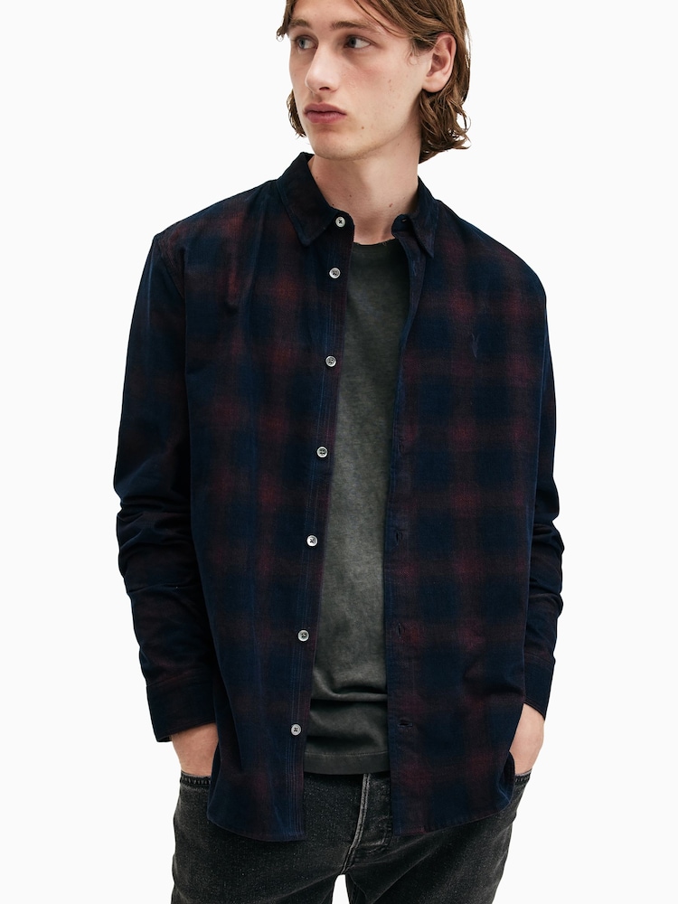 AllSaints Blue Daybreaker Longsleeve Shirt - Image 1 of 8
