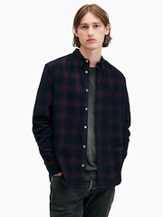 AllSaints Blue Daybreaker Longsleeve Shirt - Image 4 of 8
