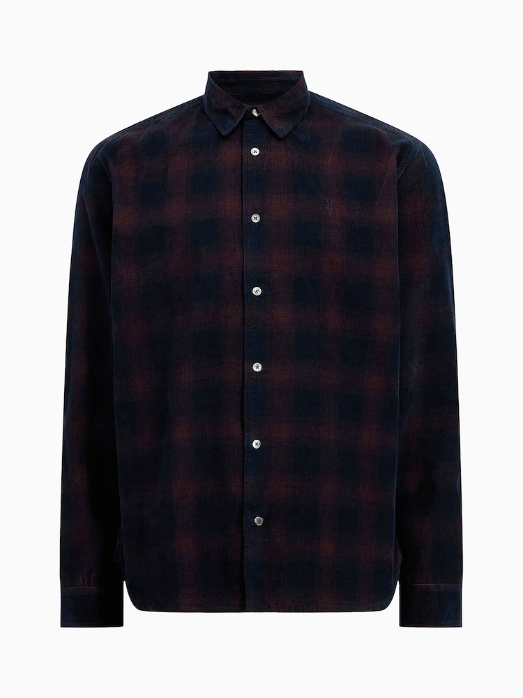 AllSaints Blue Daybreaker Longsleeve Shirt - Image 8 of 8