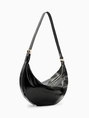 AllSaints Black Half Moon Shoulder Bag - Image 4 of 7