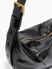 AllSaints Black Half Moon Shoulder Bag - Image 6 of 7