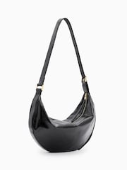 AllSaints Black Half Moon Shoulder Bag - Image 7 of 7