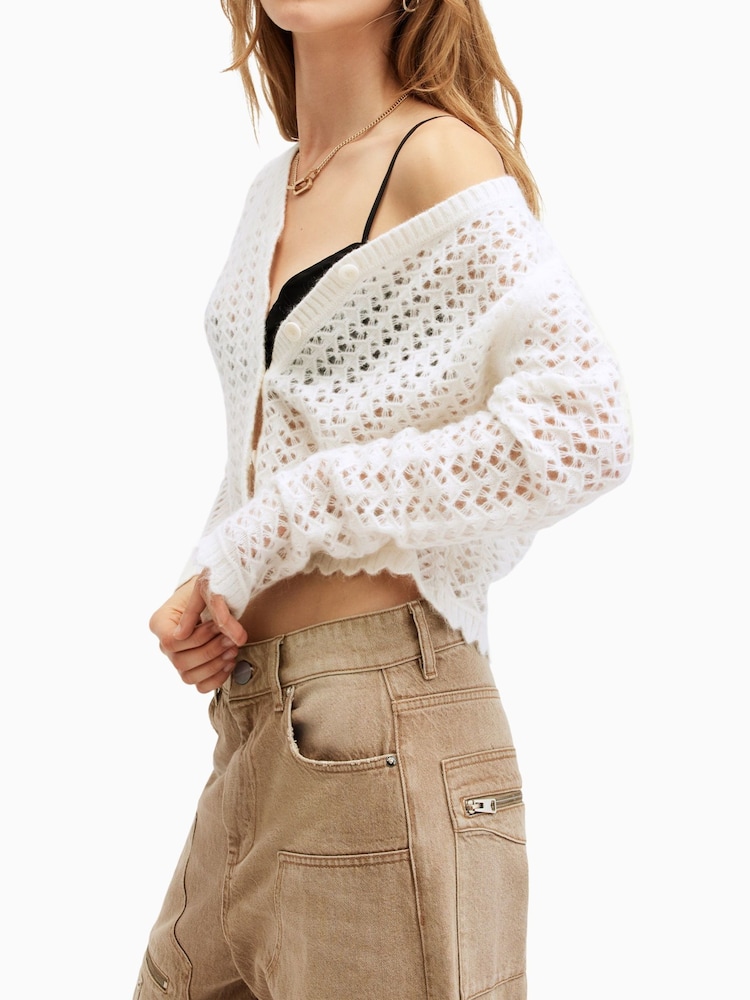 AllSaints White Vivian Cardigan - Image 4 of 8