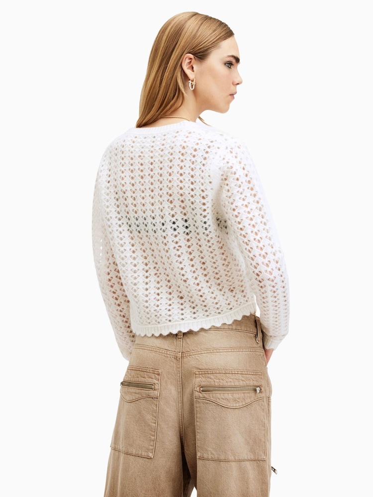 AllSaints White Vivian Cardigan - Image 7 of 8