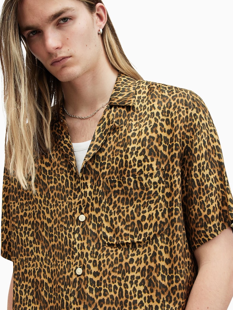 AllSaints Brown Bryant Shortsleeve Shirt - Image 2 of 7