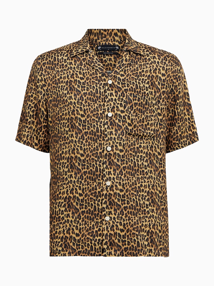 AllSaints Brown Bryant Shortsleeve Shirt - Image 7 of 7