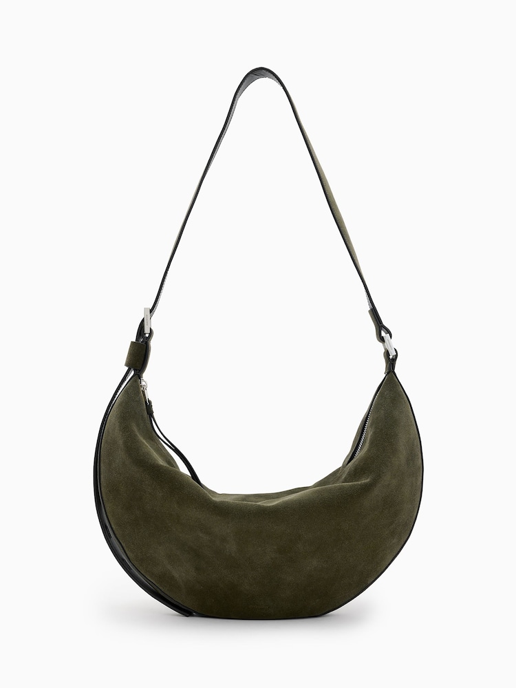 AllSaints Green Half Moon Shoulder Bag - Image 1 of 7