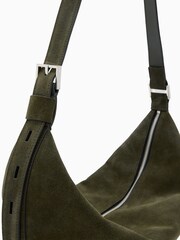 AllSaints Green Half Moon Shoulder Bag - Image 4 of 7