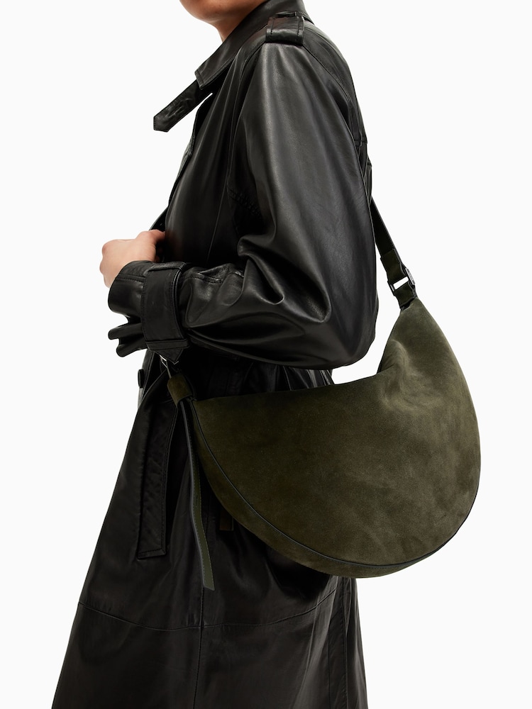 AllSaints Green Half Moon Shoulder Bag - Image 7 of 7