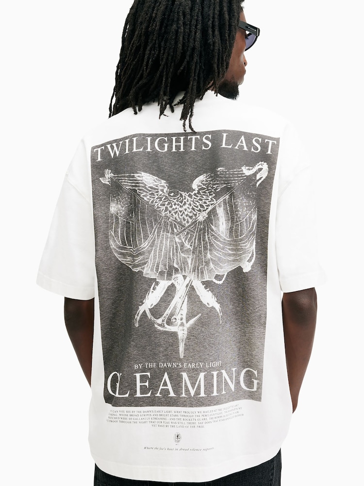 AllSaints White Twilight Shortsleeve Crew T-Shirt - Image 2 of 6